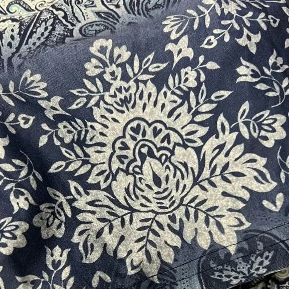 Vintage y2k Jalate ringer top in blue paisley sz L. Stretchy long sleeve NWOT - Picture 8 of 8